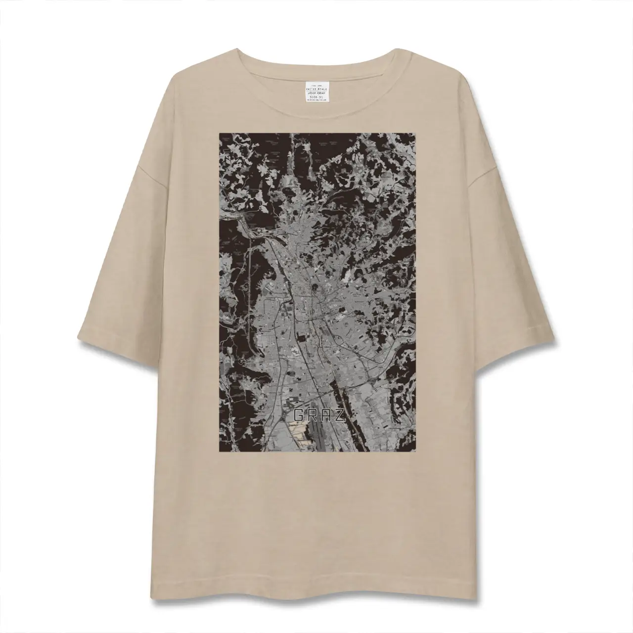 【グラーツ（オーストリア）】地図柄ビッグシルエットTシャツ