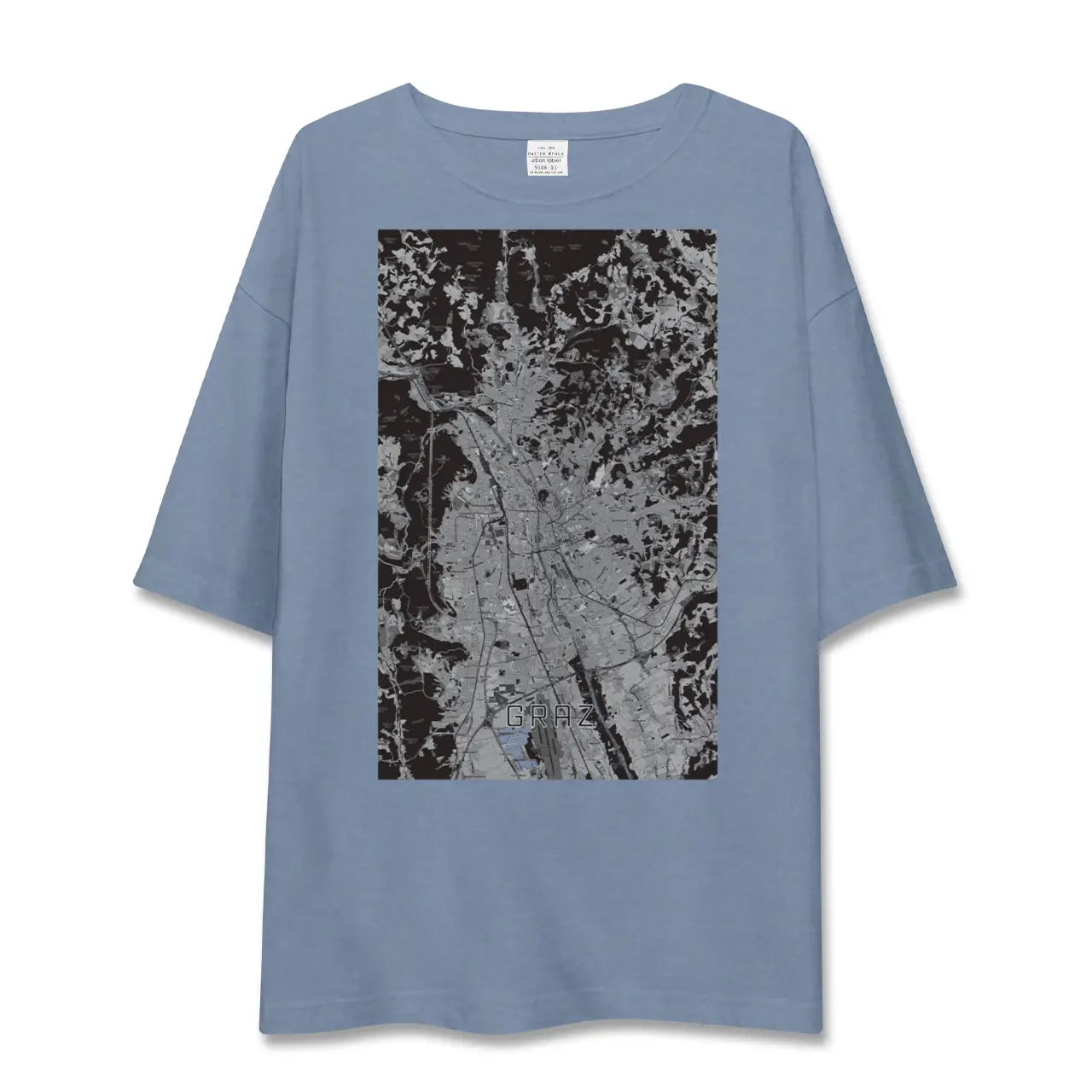【グラーツ（オーストリア）】地図柄ビッグシルエットTシャツ