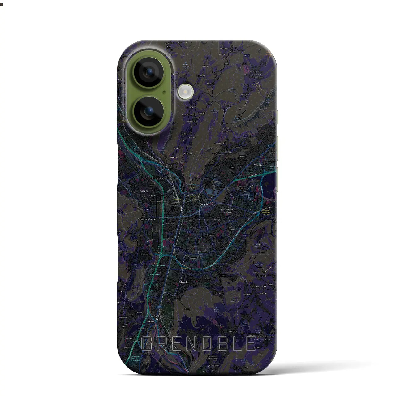 【グルノーブル（フランス）】地図柄iPhoneケース（バックカバータイプ）