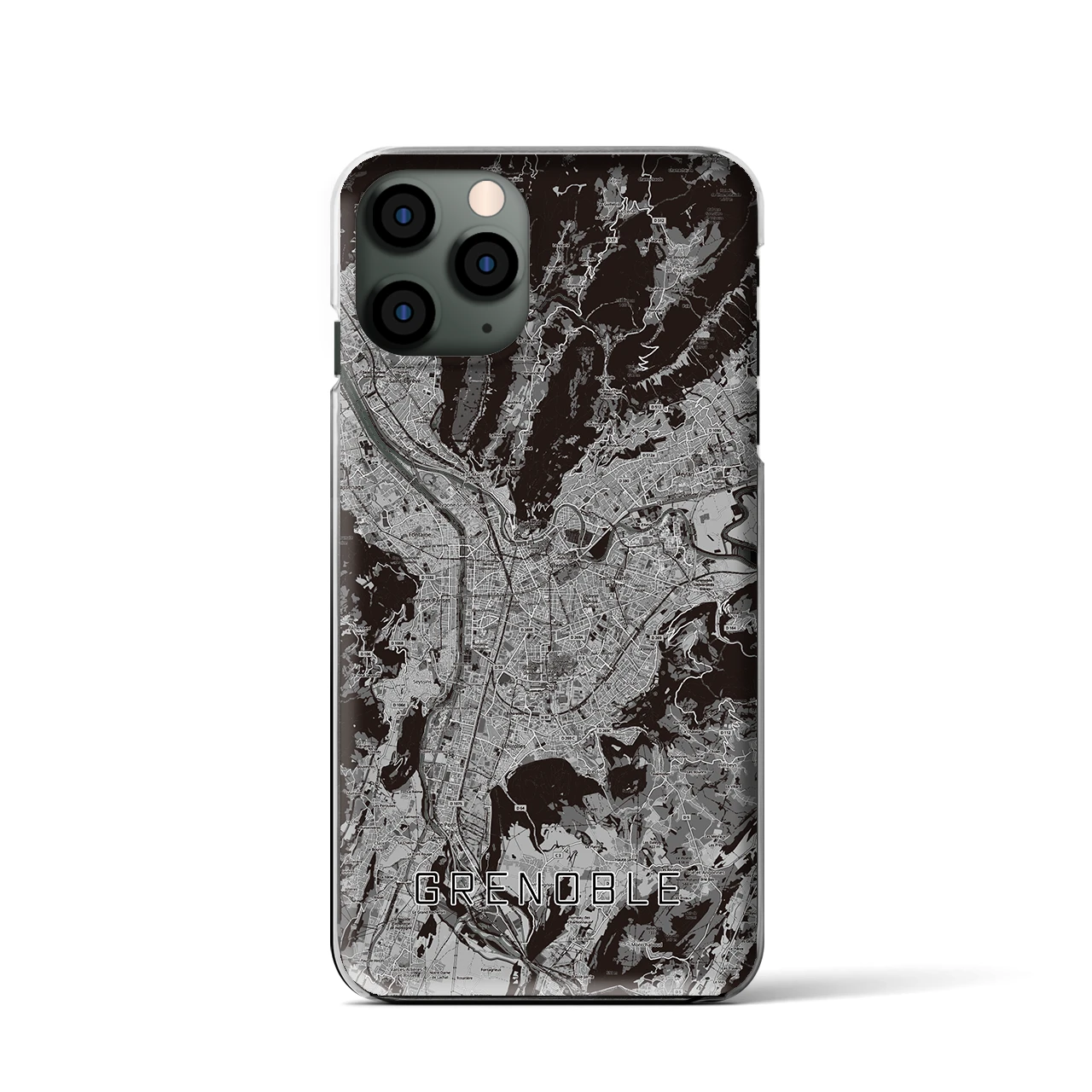 【グルノーブル（フランス）】地図柄iPhoneケース（クリアタイプ）