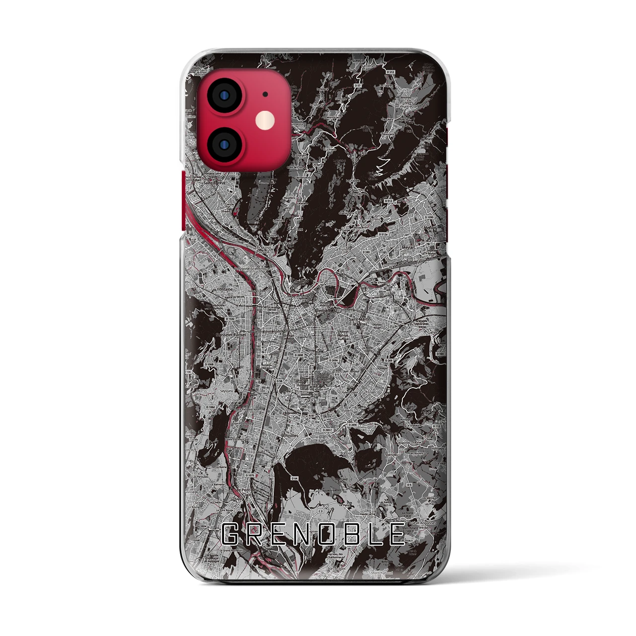 【グルノーブル（フランス）】地図柄iPhoneケース（クリアタイプ）