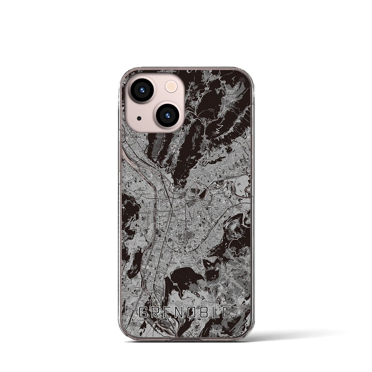 【グルノーブル（フランス）】地図柄iPhoneケース（クリアタイプ）