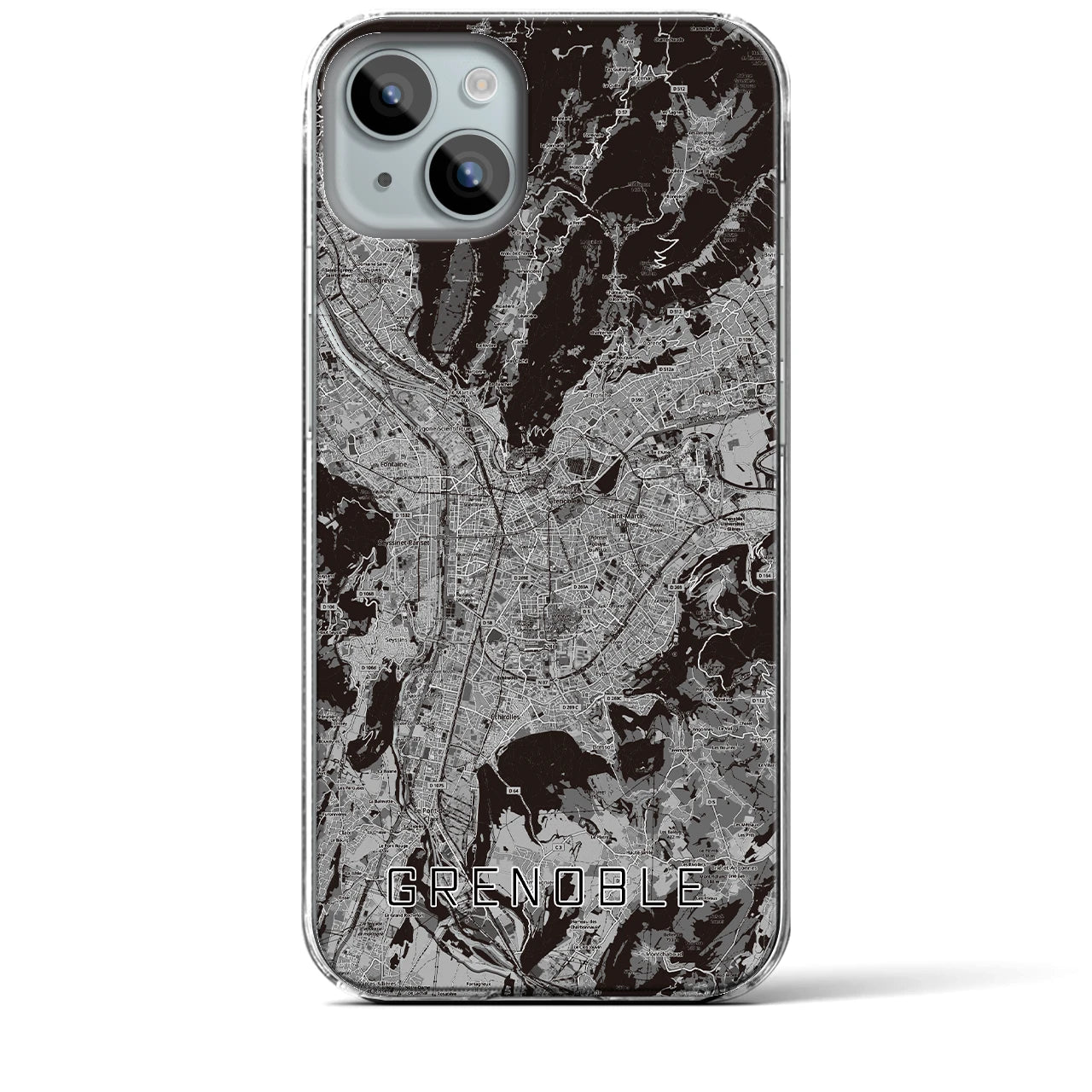 【グルノーブル（フランス）】地図柄iPhoneケース（クリアタイプ）