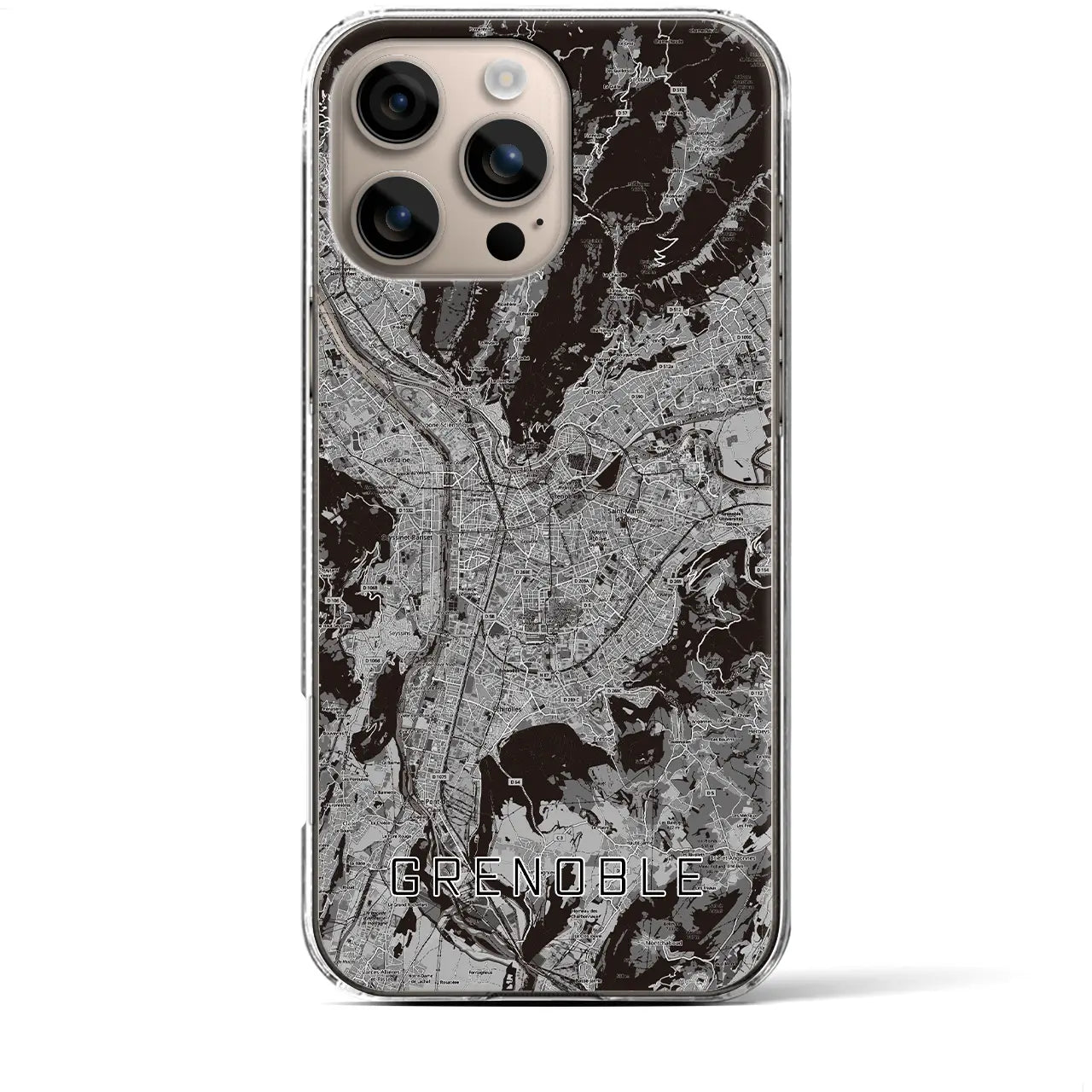 【グルノーブル（フランス）】地図柄iPhoneケース（クリアタイプ）