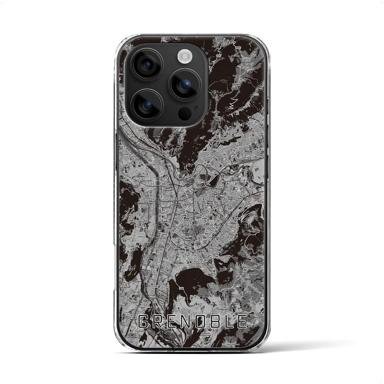 【グルノーブル（フランス）】地図柄iPhoneケース（クリアタイプ）