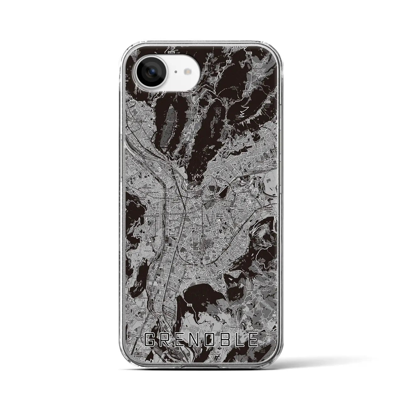 【グルノーブル（フランス）】地図柄iPhoneケース（クリアタイプ）