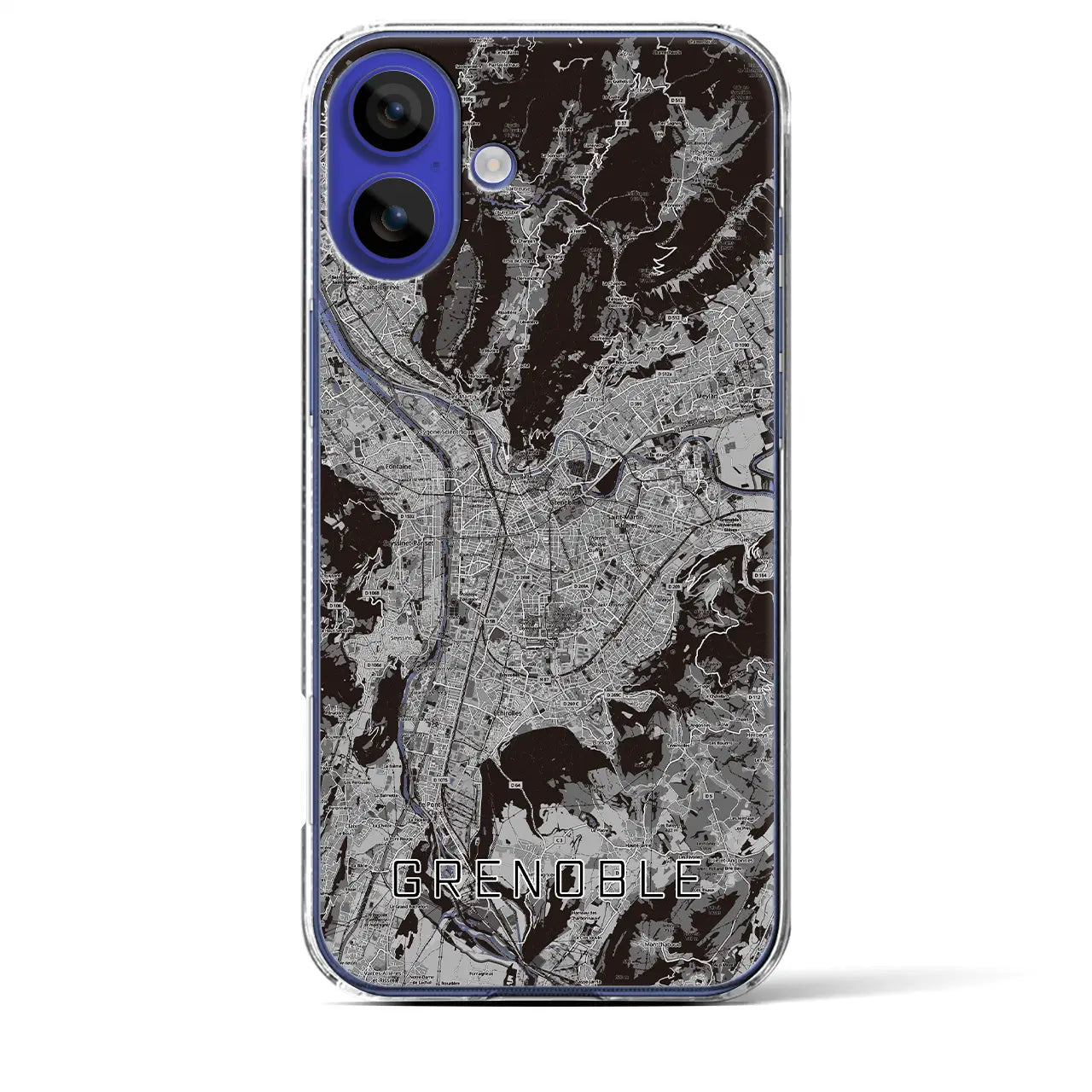 【グルノーブル（フランス）】地図柄iPhoneケース（クリアタイプ）