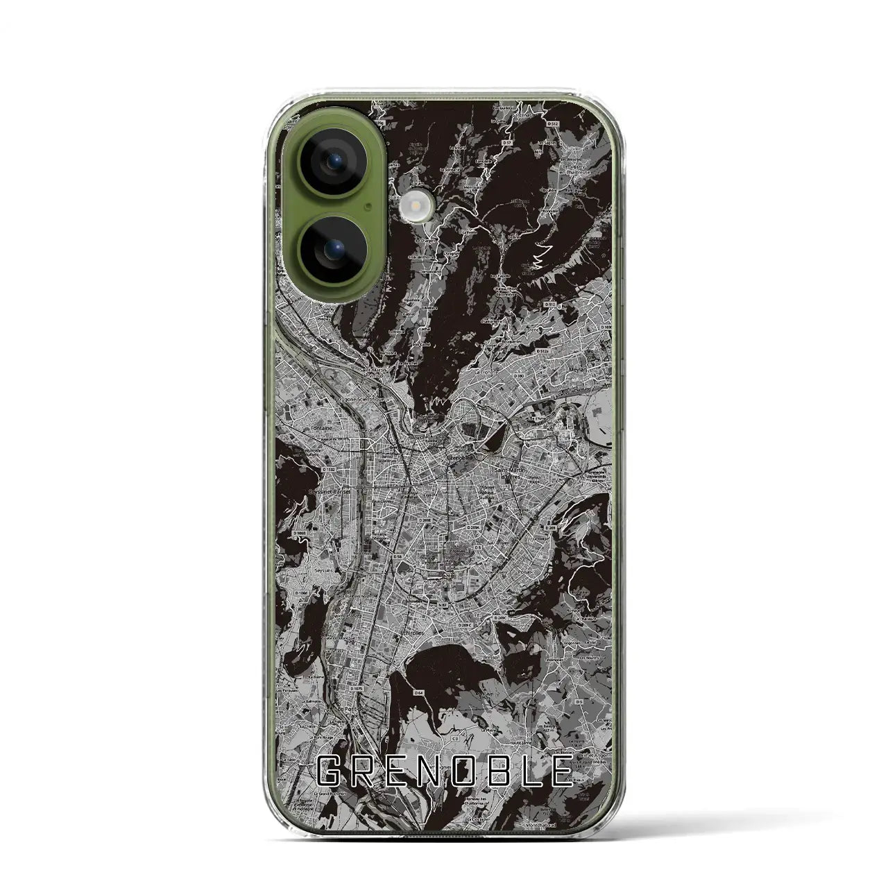 【グルノーブル（フランス）】地図柄iPhoneケース（クリアタイプ）