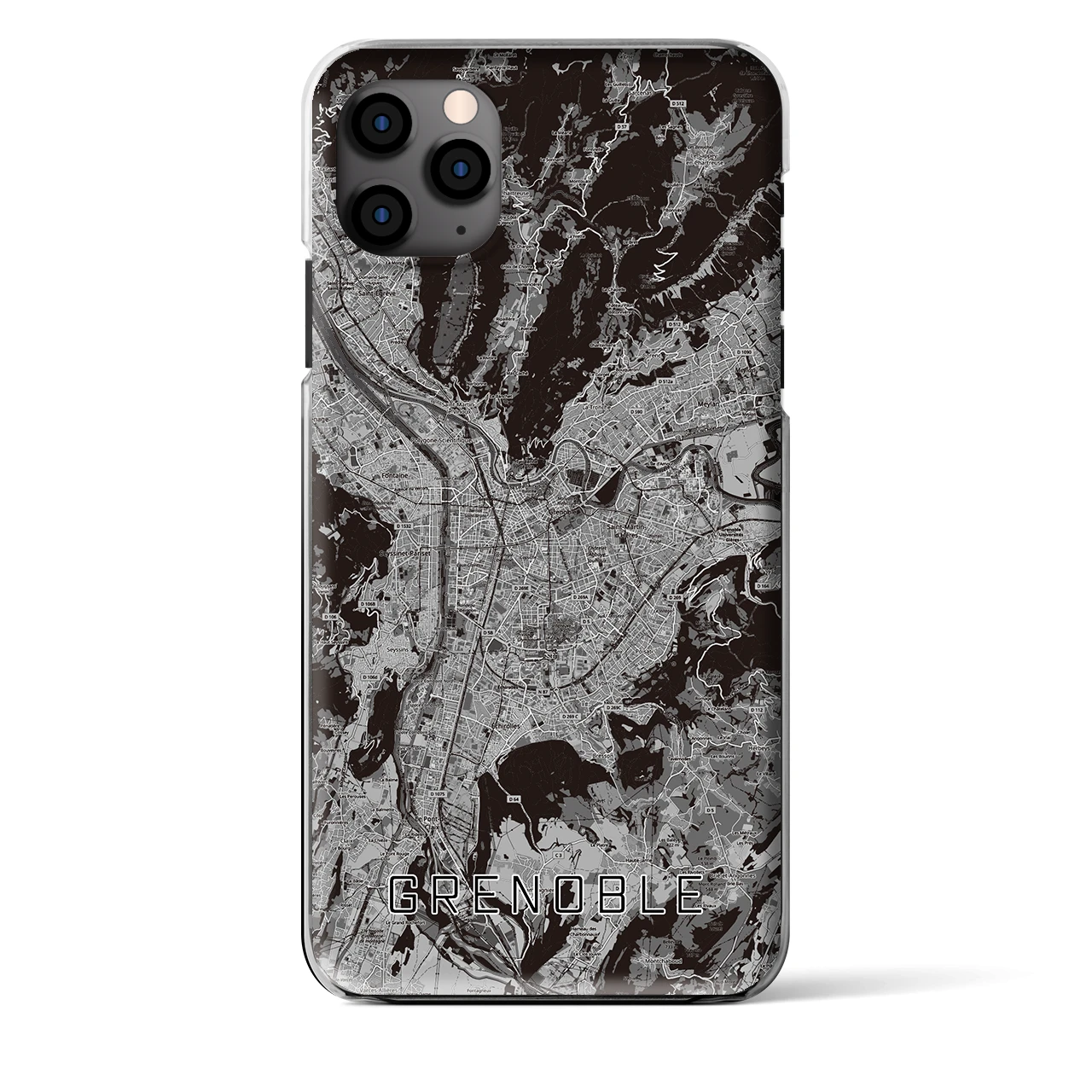 【グルノーブル（フランス）】地図柄iPhoneケース（クリアタイプ）