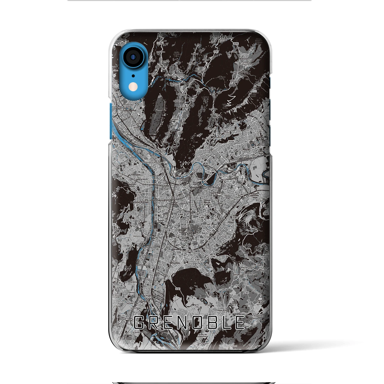 【グルノーブル（フランス）】地図柄iPhoneケース（クリアタイプ）