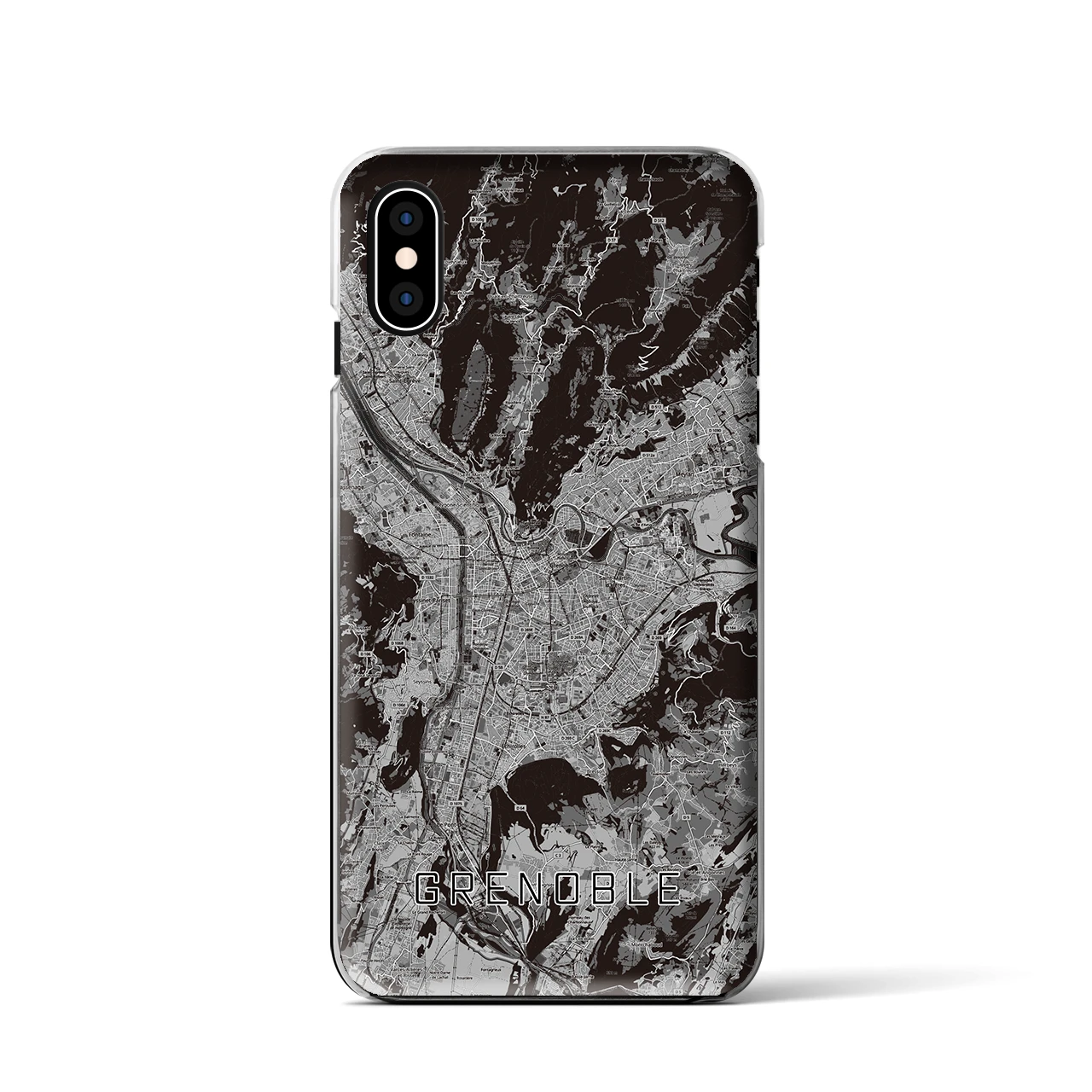 【グルノーブル（フランス）】地図柄iPhoneケース（クリアタイプ）