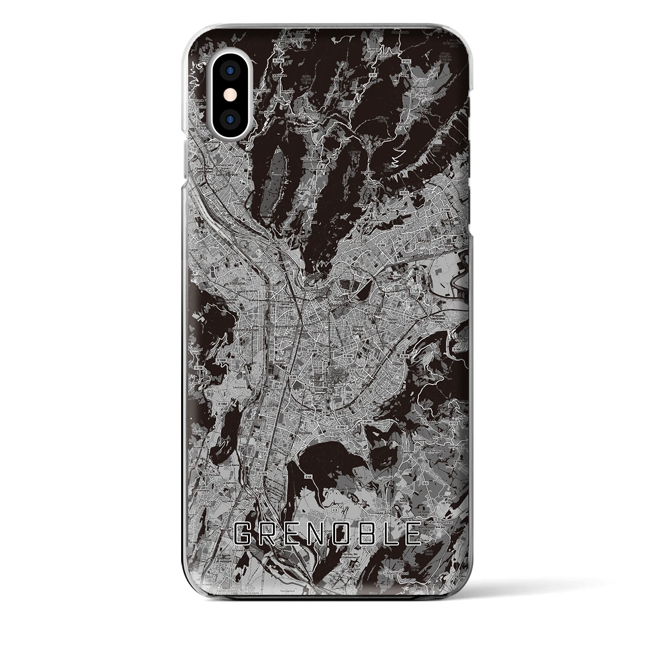 【グルノーブル（フランス）】地図柄iPhoneケース（クリアタイプ）