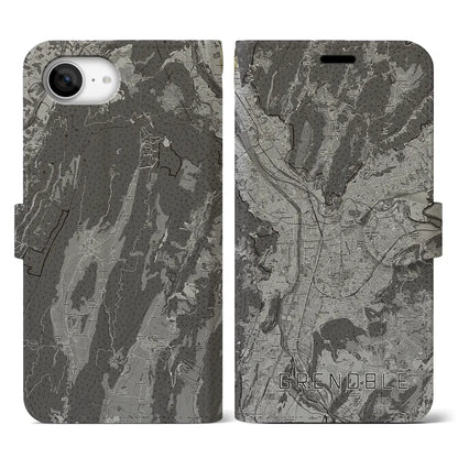【グルノーブル（フランス）】地図柄iPhoneケース（手帳タイプ）