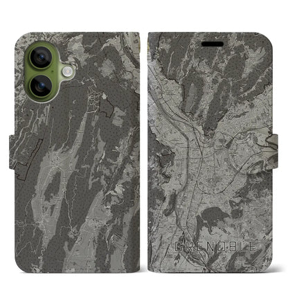 【グルノーブル（フランス）】地図柄iPhoneケース（手帳タイプ）