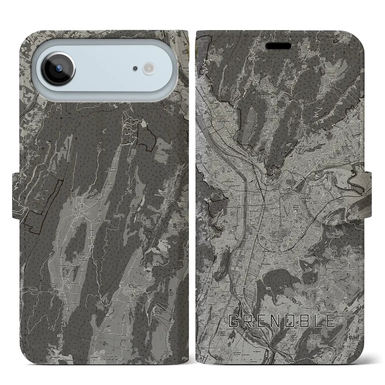 【グルノーブル（フランス）】地図柄iPhoneケース（手帳タイプ）