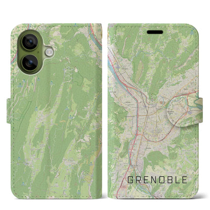 【グルノーブル（フランス）】地図柄iPhoneケース（手帳タイプ）
