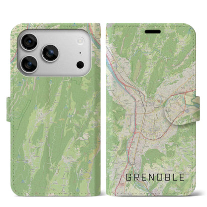 【グルノーブル（フランス）】地図柄iPhoneケース（手帳タイプ）