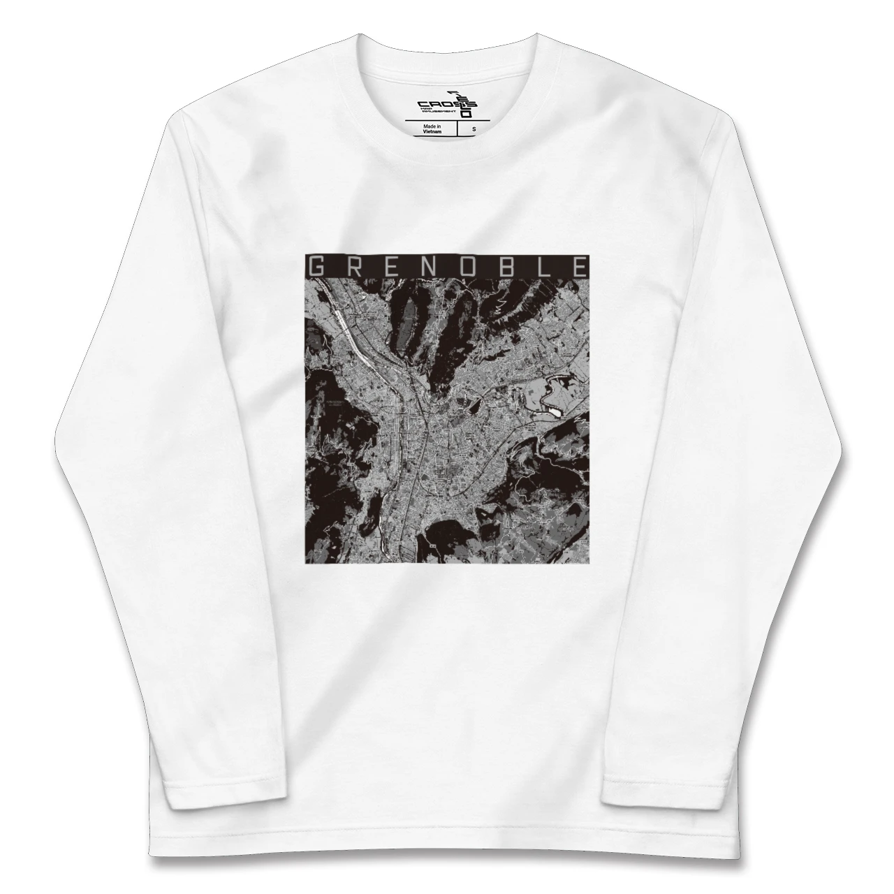 【グルノーブル（フランス）】地図柄ロングスリーブTシャツ