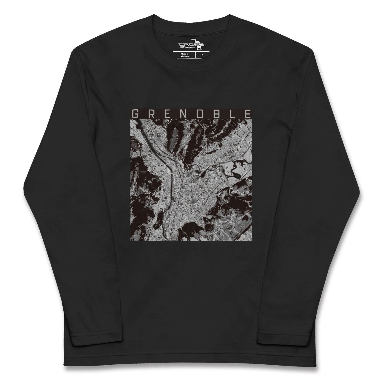 【グルノーブル（フランス）】地図柄ロングスリーブTシャツ
