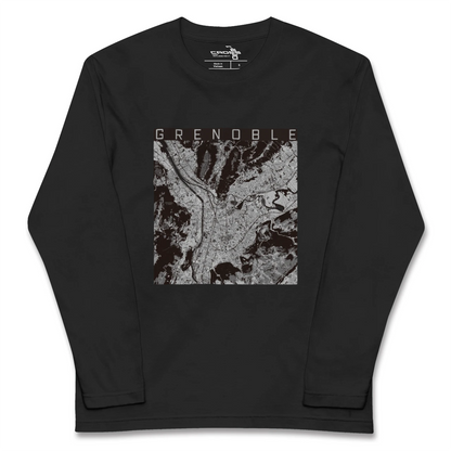【グルノーブル（フランス）】地図柄ロングスリーブTシャツ