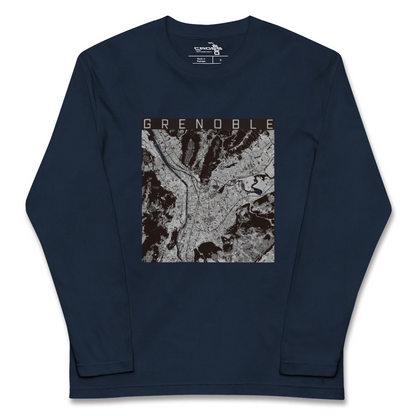 【グルノーブル（フランス）】地図柄ロングスリーブTシャツ