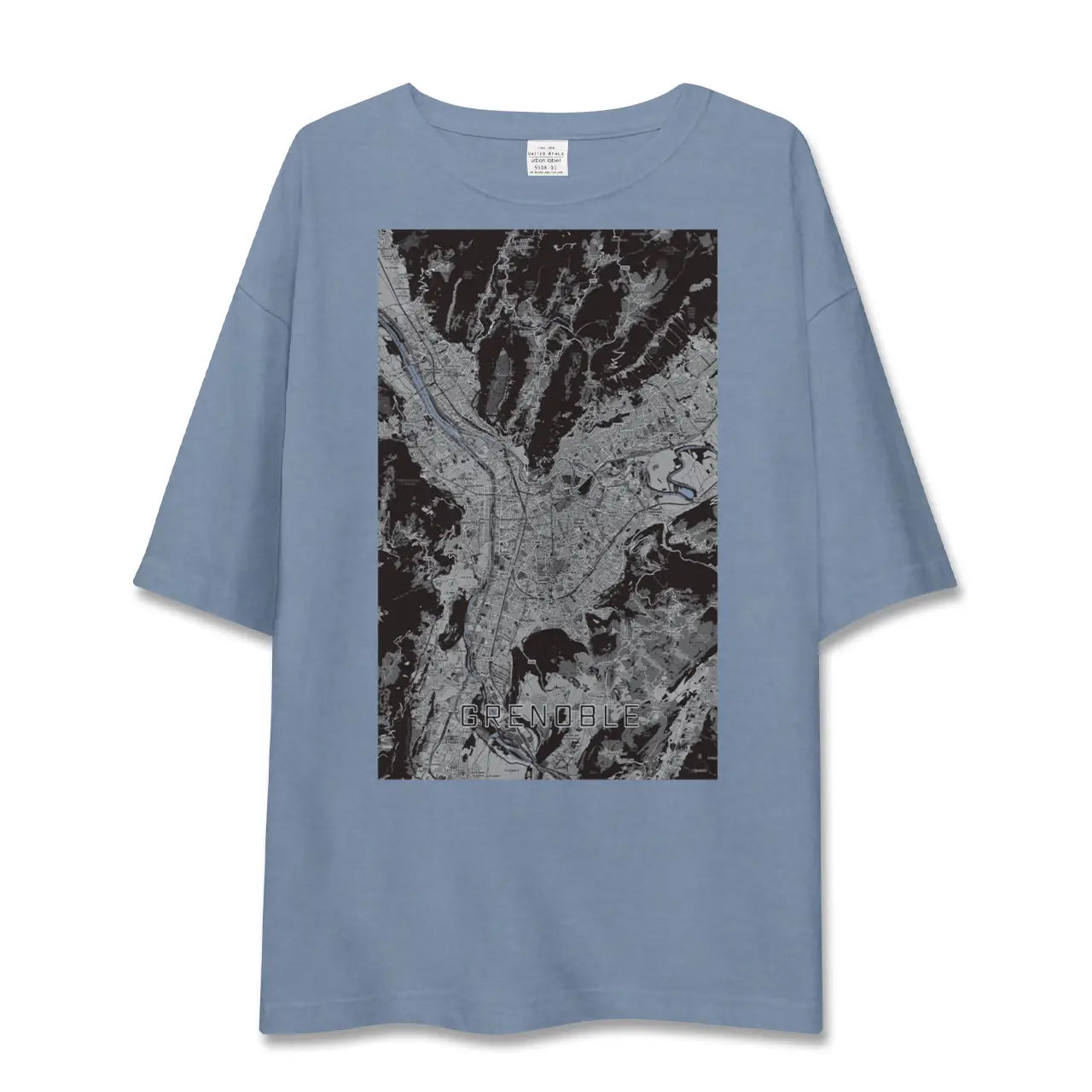 【グルノーブル（フランス）】地図柄ビッグシルエットTシャツ
