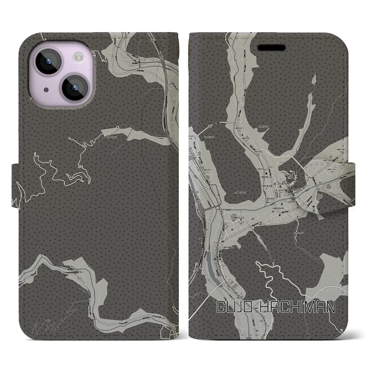 【郡上八幡（岐阜県）】地図柄iPhoneケース（手帳タイプ）