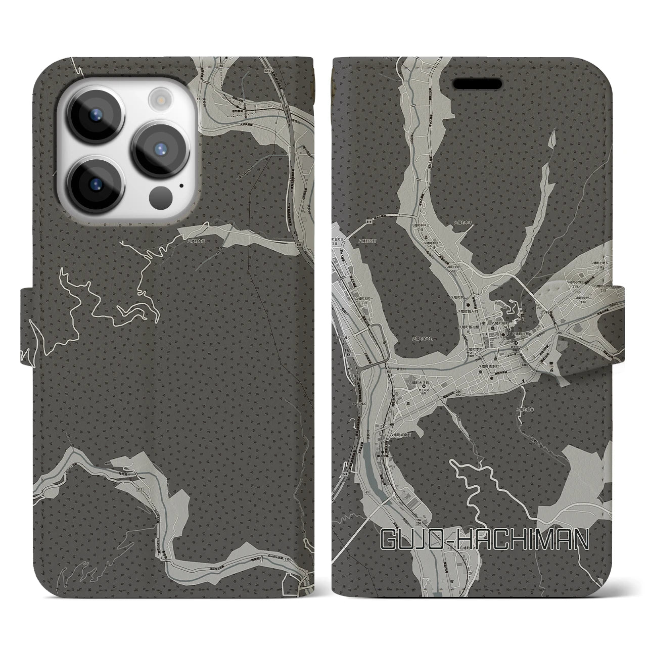 【郡上八幡（岐阜県）】地図柄iPhoneケース（手帳タイプ）