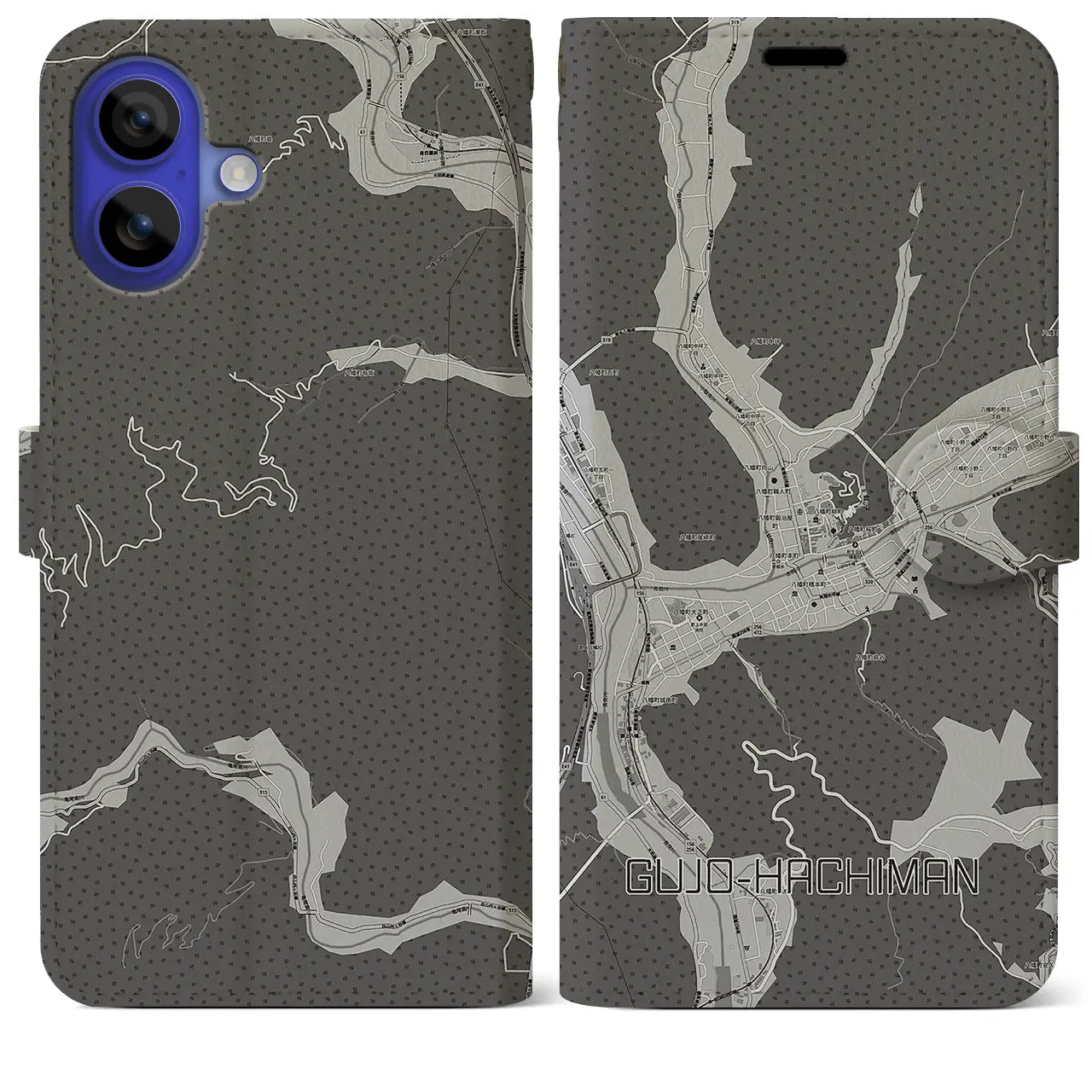 【郡上八幡（岐阜県）】地図柄iPhoneケース（手帳タイプ）