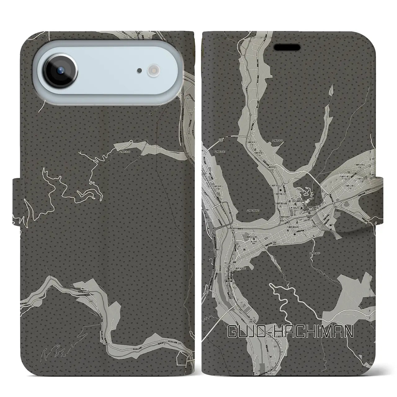 【郡上八幡（岐阜県）】地図柄iPhoneケース（手帳タイプ）