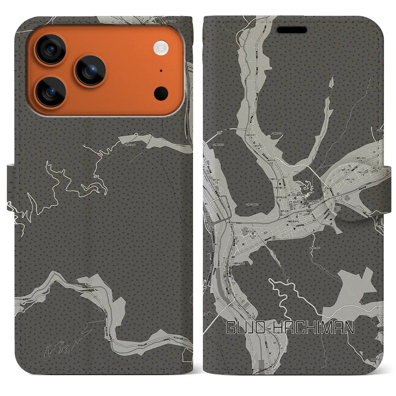 【郡上八幡（岐阜県）】地図柄iPhoneケース（手帳タイプ）