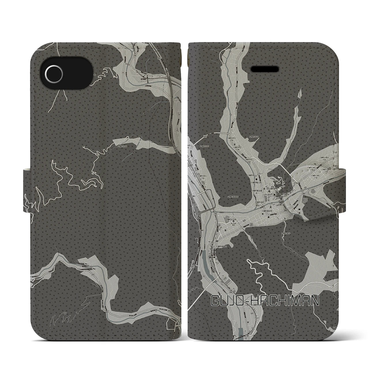 【郡上八幡（岐阜県）】地図柄iPhoneケース（手帳タイプ）