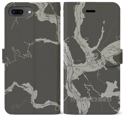 【郡上八幡（岐阜県）】地図柄iPhoneケース（手帳タイプ）モノトーン・iPhone 8Plus /7Plus / 6sPlus / 6Plus 用