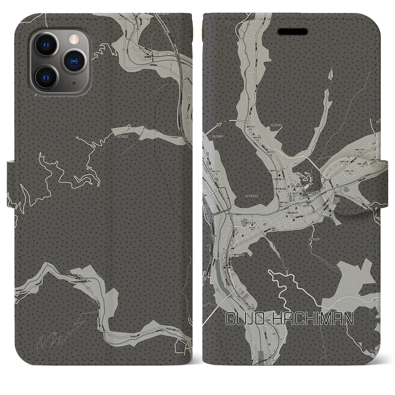 【郡上八幡（岐阜県）】地図柄iPhoneケース（手帳タイプ）