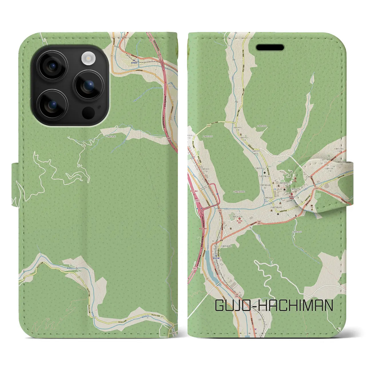 【郡上八幡（岐阜県）】地図柄iPhoneケース（手帳タイプ）