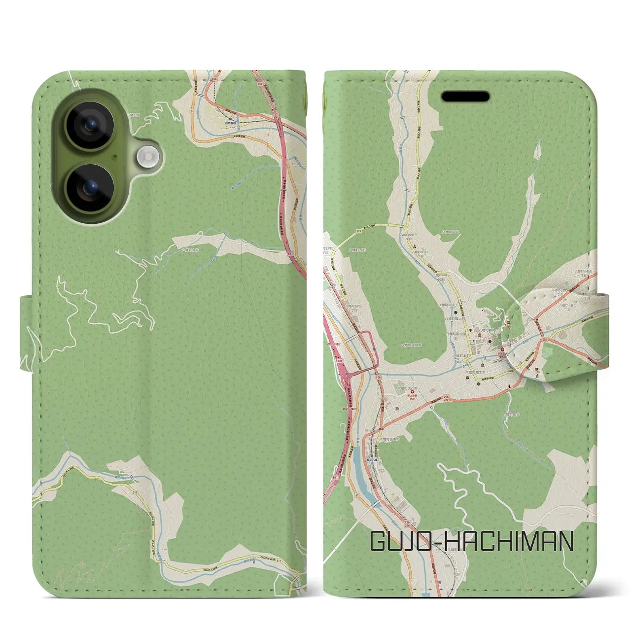 【郡上八幡（岐阜県）】地図柄iPhoneケース（手帳タイプ）