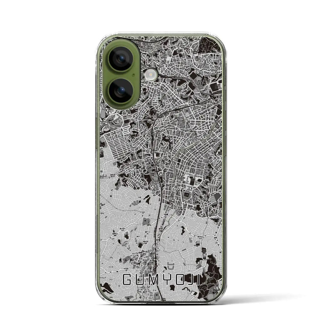 【弘明寺（神奈川県）】地図柄iPhoneケース（クリアタイプ）モノトーン・iPhone 17 Pro Max 用