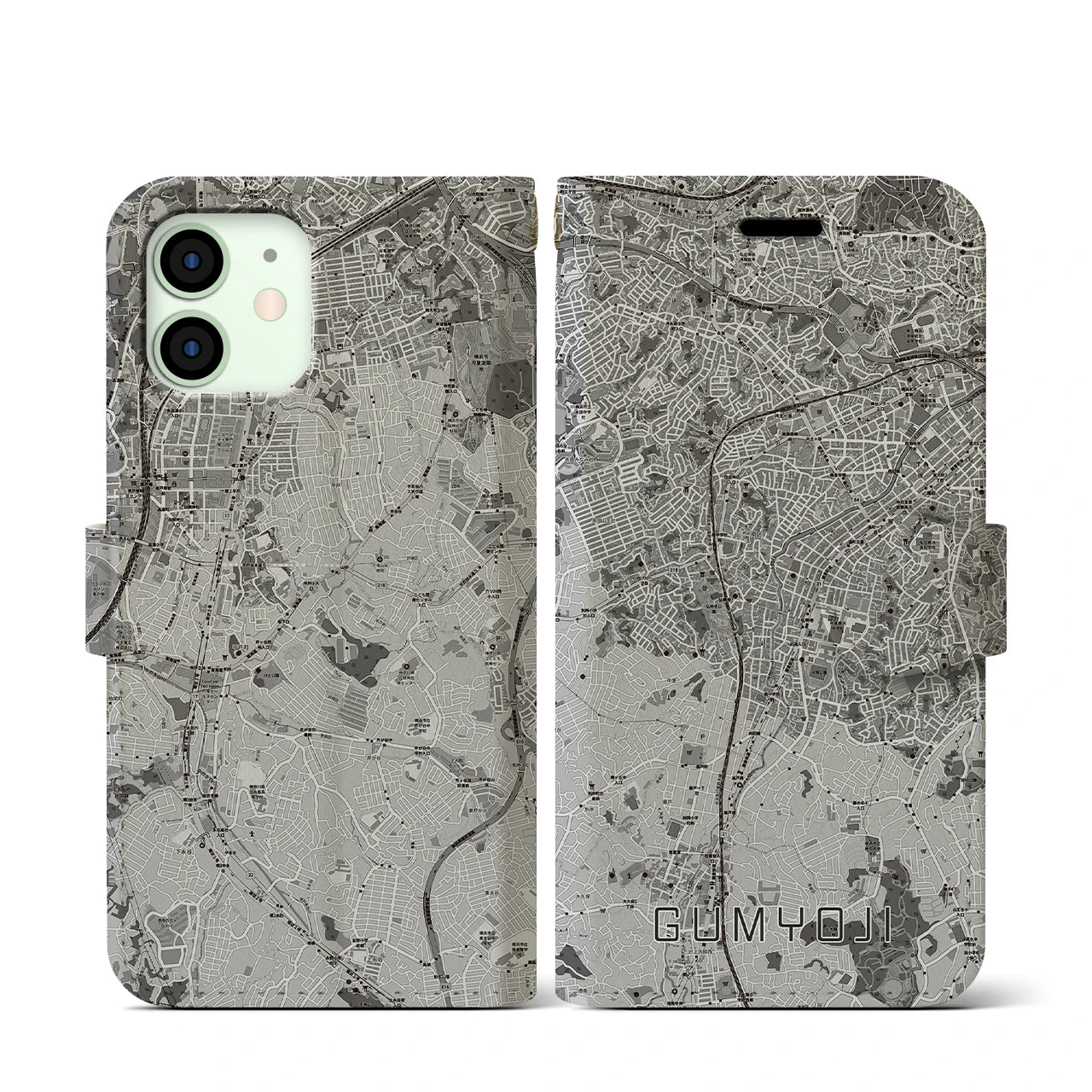 【弘明寺（神奈川県）】地図柄iPhoneケース（手帳タイプ）