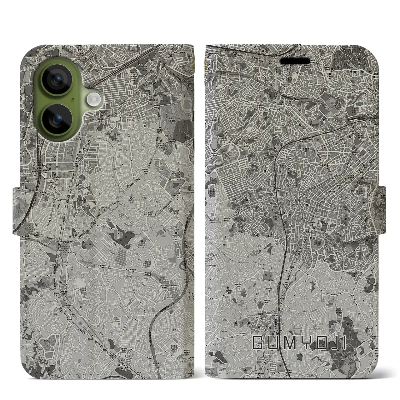 【弘明寺（神奈川県）】地図柄iPhoneケース（手帳タイプ）