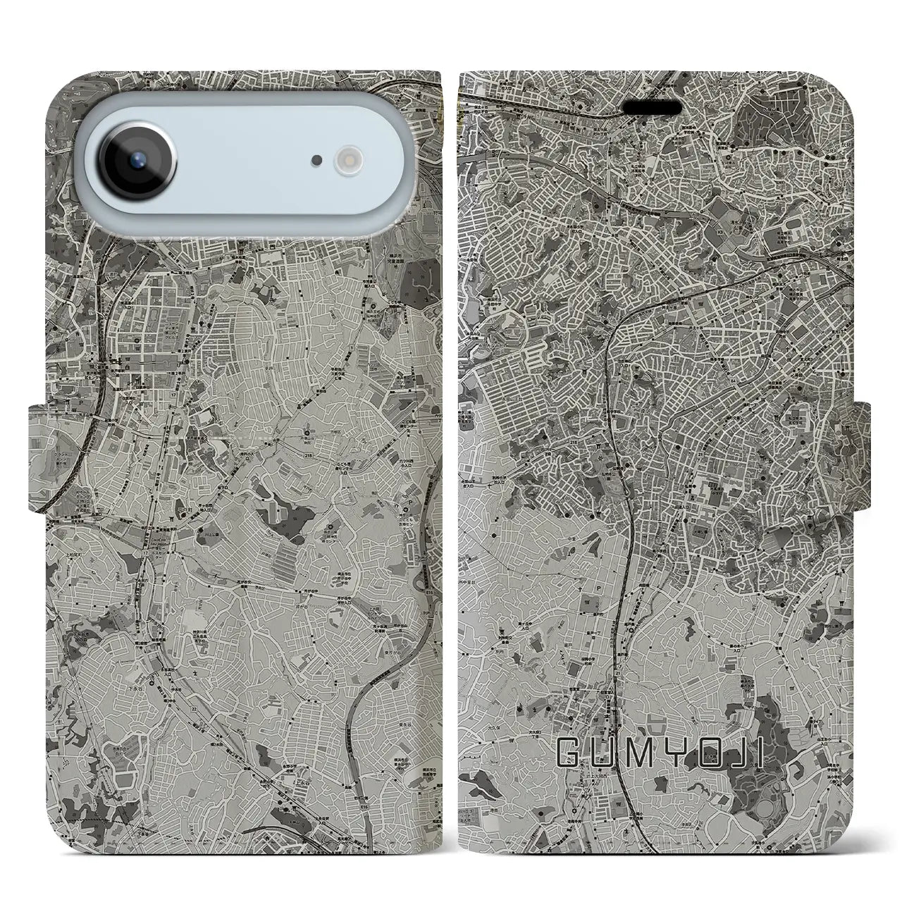 【弘明寺（神奈川県）】地図柄iPhoneケース（手帳タイプ）