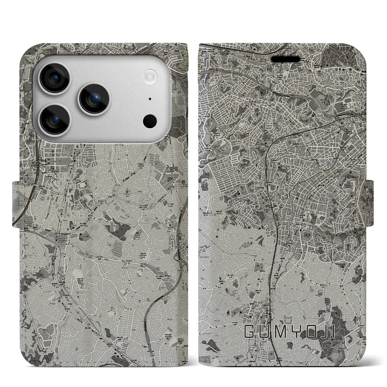 【弘明寺（神奈川県）】地図柄iPhoneケース（手帳タイプ）