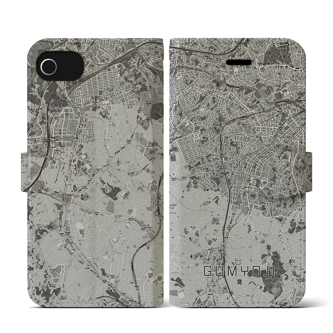 【弘明寺（神奈川県）】地図柄iPhoneケース（手帳タイプ）