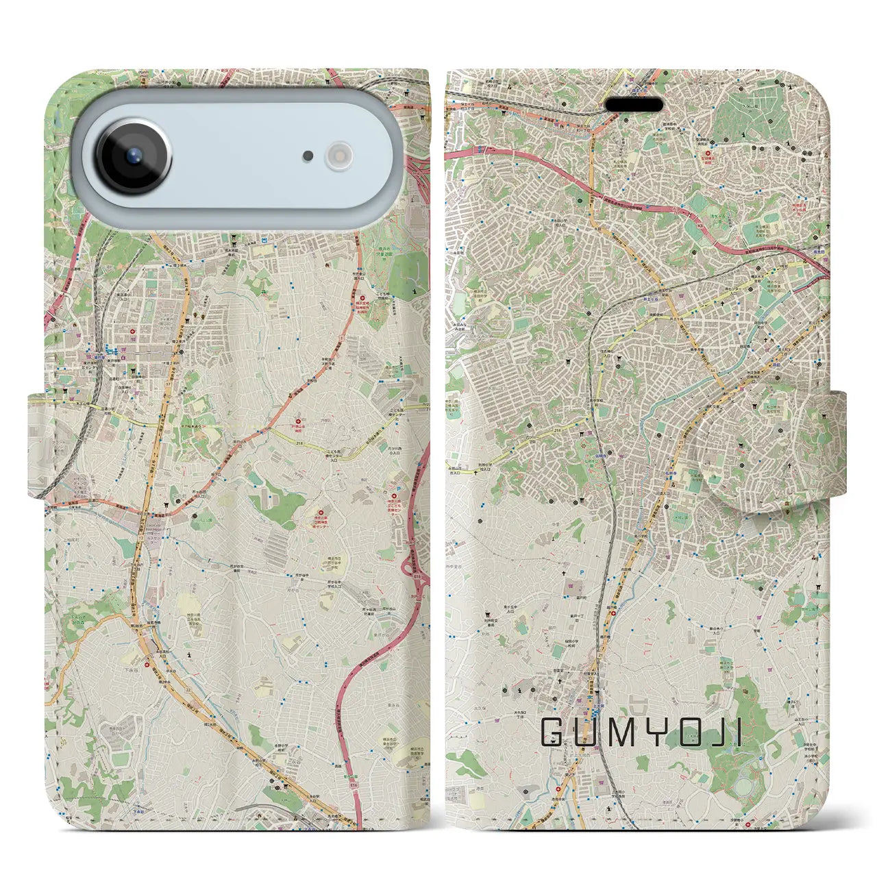 【弘明寺（神奈川県）】地図柄iPhoneケース（手帳タイプ）