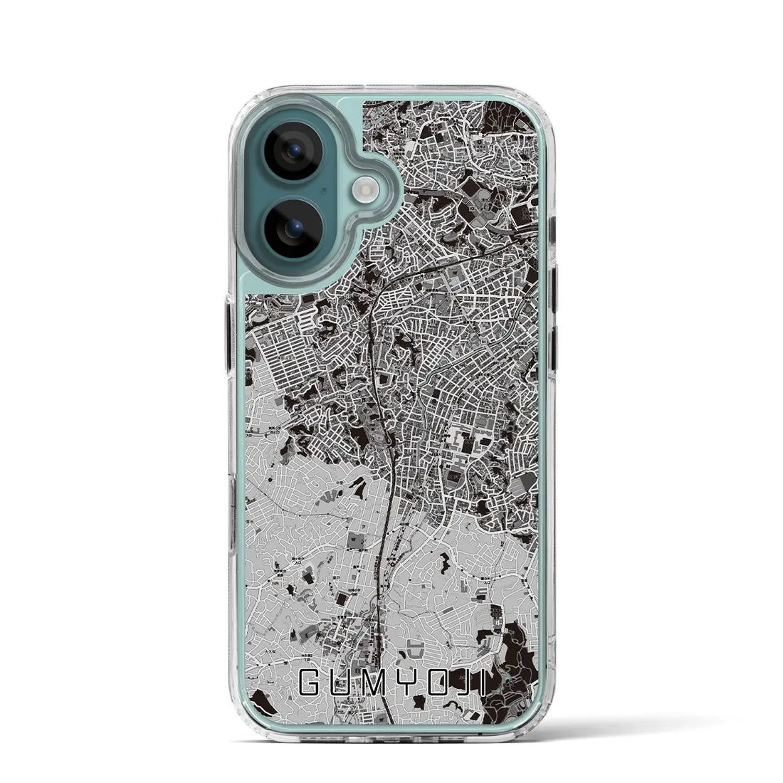 【弘明寺（神奈川県）】地図柄iPhoneケース（MagSafeタイプ）モノトーン・iPhone 16 Pro 用