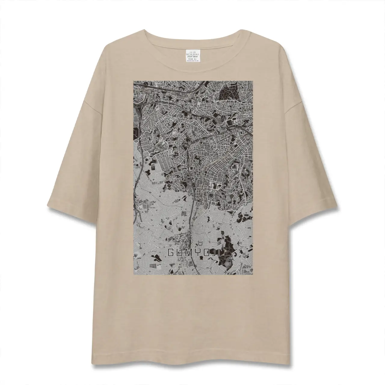 【弘明寺（神奈川県）】地図柄ビッグシルエットTシャツ