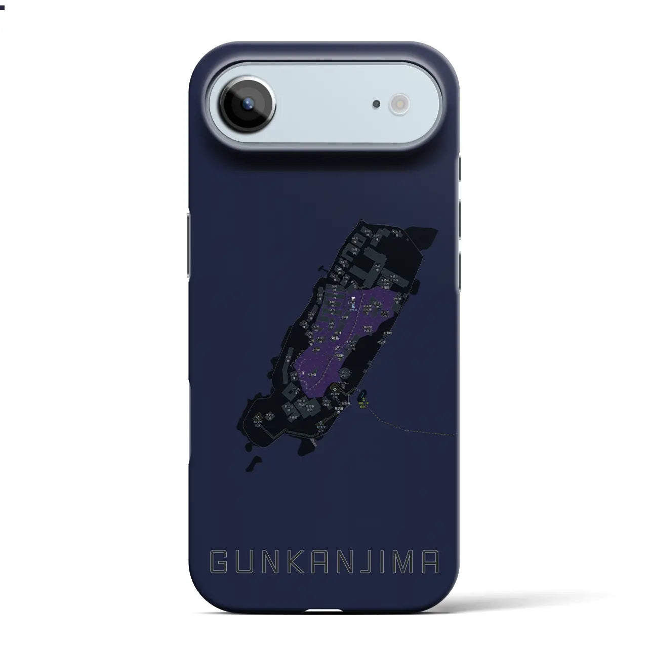 【軍艦島（長崎県）】地図柄iPhoneケース（バックカバータイプ）
