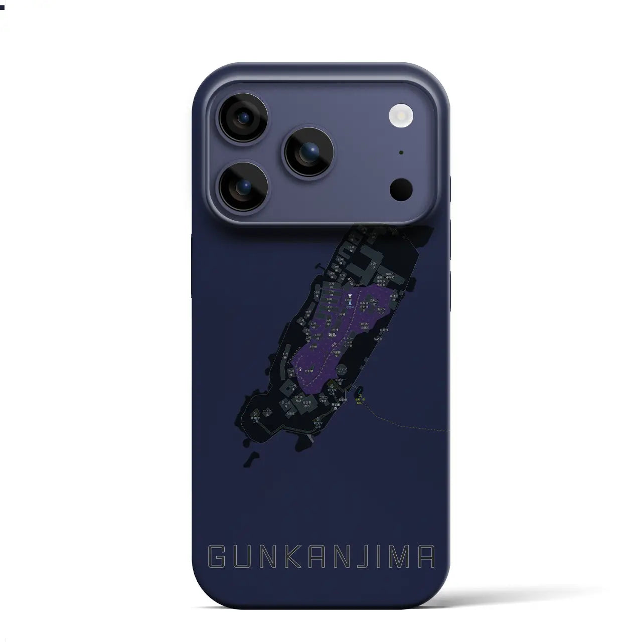 【軍艦島（長崎県）】地図柄iPhoneケース（バックカバータイプ）