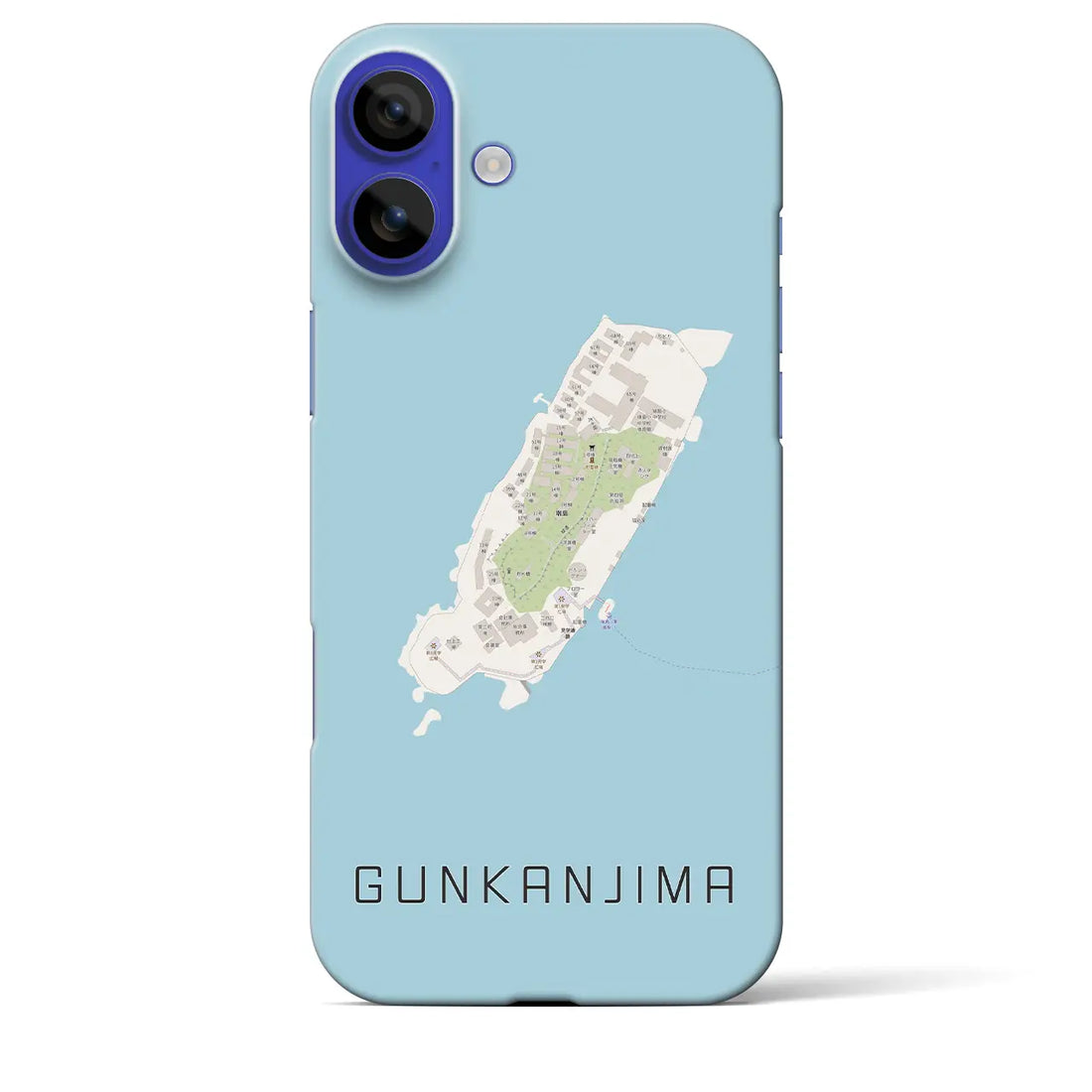 【軍艦島(長崎県)】地図柄iPhoneケース(バックカバータイプ)ナチュラル・iPhone 16 Pro Max 用