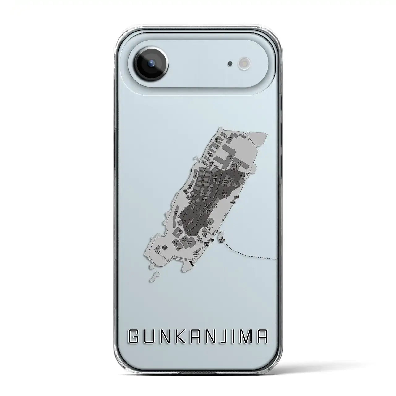 【軍艦島（長崎県）】地図柄iPhoneケース（クリアタイプ）