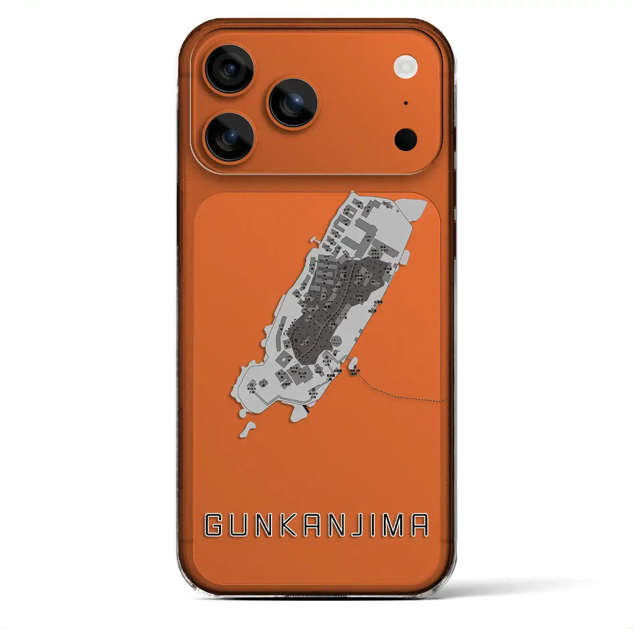 【軍艦島（長崎県）】地図柄iPhoneケース（クリアタイプ）